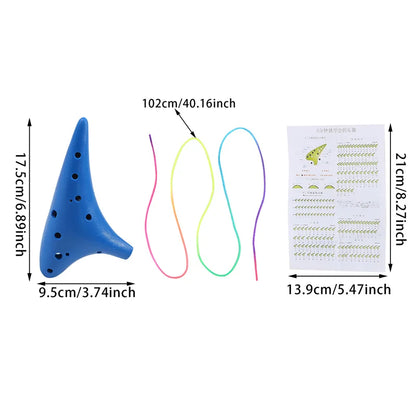 Ocarina Alto C Tuning en résine plastique pour adultes et enfants, flûte multicolore, 12 trous, nouveau