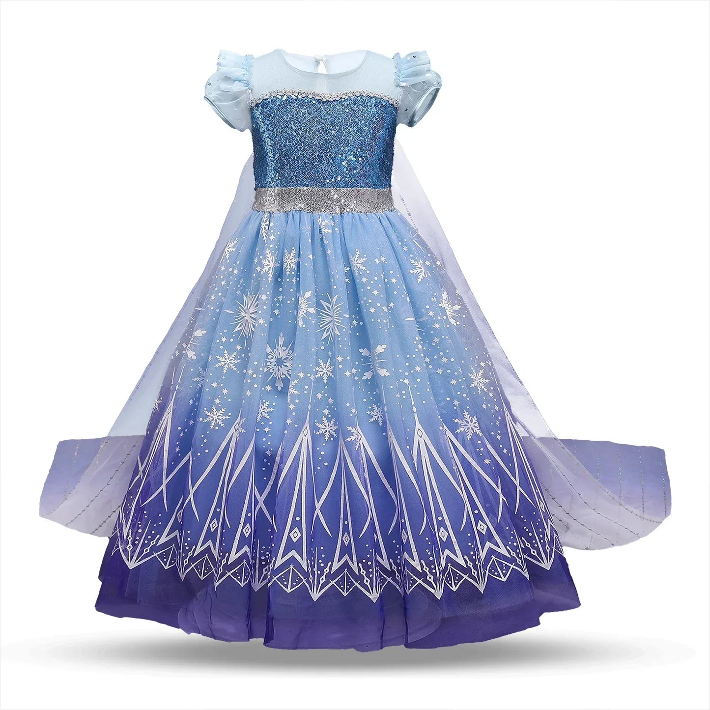 Elsa Dresses for Girls Princess Party Elsa Costume Snow Queen 2 Cosplay Elza Vestidos Hair Accessory Set Halloween Girls Clothes