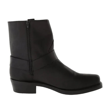 Retro Cowboy Boots Men Mid Calf Western Boots Mixed gender Leather Boots Man Slip On Shoes Winter Knight  Booties Size 48
