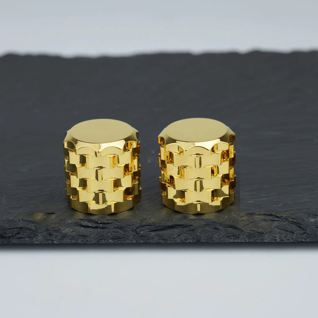 Guyker guitare basse potentiomètre bouton de commande Surface dentelée Style alliage d'aluminium matériel boutons CKB028