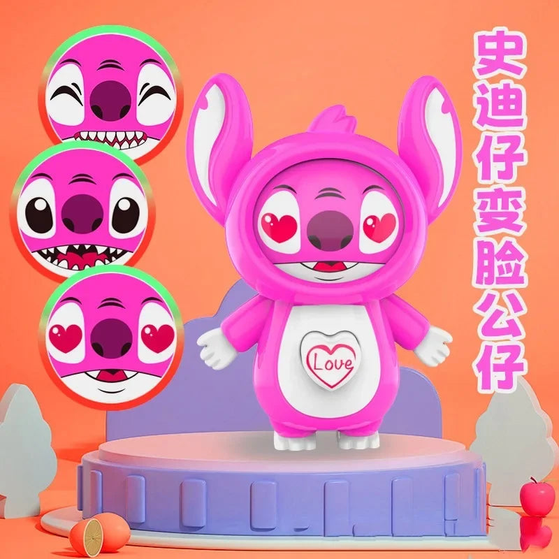 Stitchou Funny Face Changing Toy Automatic Press Switch Expression Changer Stress Relief Fidget Toy For Kids Adults