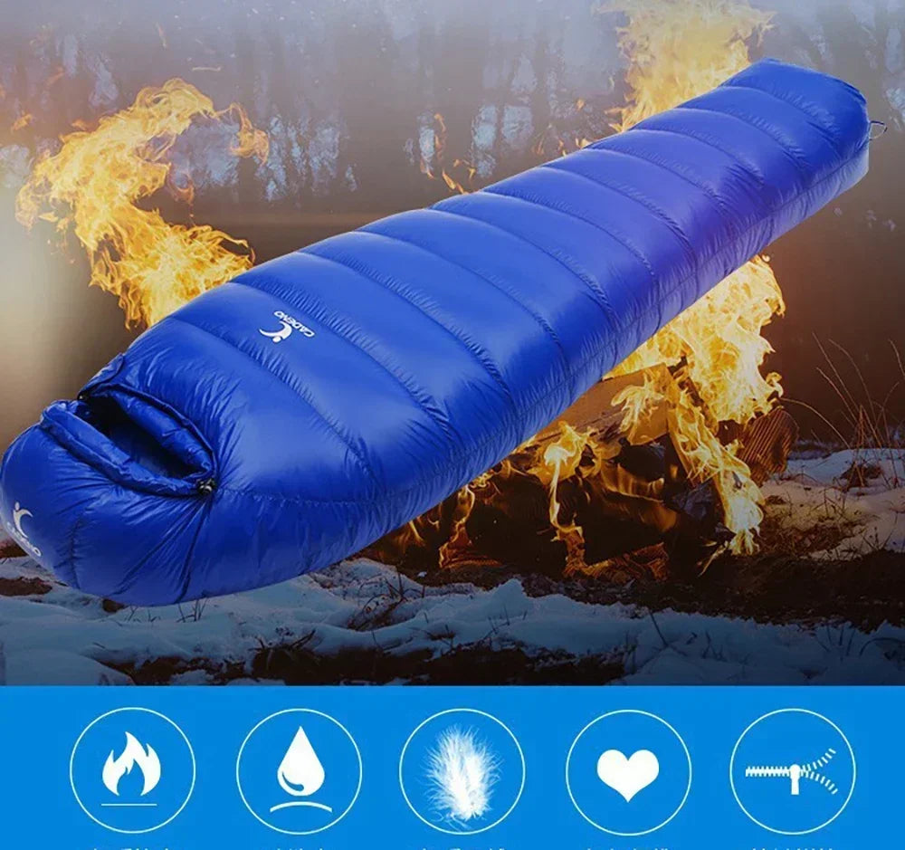 Outdoor Camping White Duck Down Sleeping Bag Ultralight Winter Autumn Adult Sleeping Bag Suitable for Travel Hiking Camping