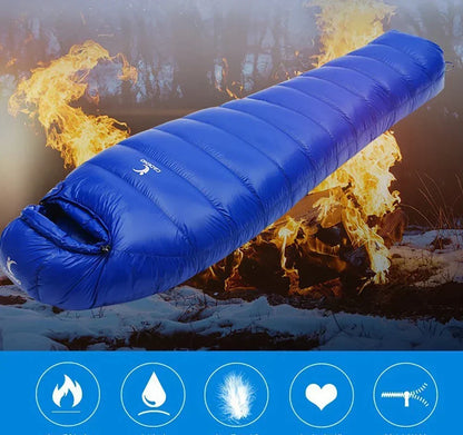 Outdoor Camping White Duck Down Sleeping Bag Ultralight Winter Autumn Adult Sleeping Bag Suitable for Travel Hiking Camping