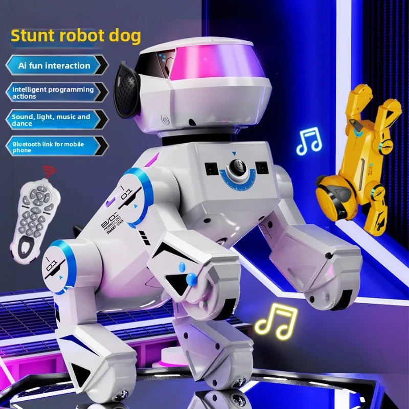 Jouets pour chiens Robot RC-programmation intelligente, Audio Bluetooth, chiot de musique cascadeur interactif Intelligent, jouet cadeau télécommandé