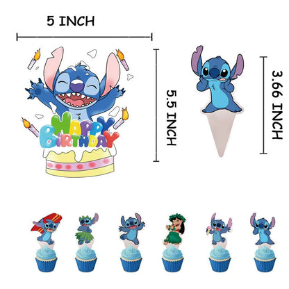 Lilo & Stitch Cake Decorations Stitch Theme Kids Boys Birthday Party Supplies Baby Shower Gift Cupcake Picks