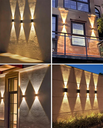 LED lumières solaires extérieur lampe murale à énergie solaire étanche décorations de jardin extérieur lumière du soleil pour rue balcon Villa lampe