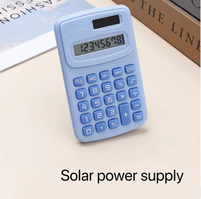Jolie mini calculatrice solaire avec écran LCD à 8 chiffres, idéale pour le bureau et les étudiants