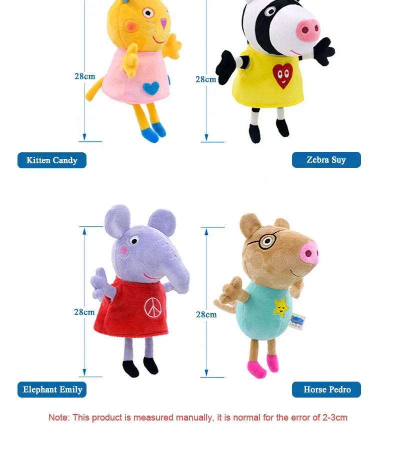 28Cm Peppa Pig Plush Toy Peppa Forever Friends Bigger Edmund Elephant Pedro Pony Suzy Sheep Zoe Zebra Room Kids Birthday Gift