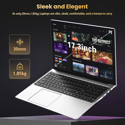 ACEKAMAS 17.3 inch Laptop Computer Intel N5095 Windows 11 Pro Fingerprint Office Laptops 16GB DDR4 1TB SSD Portable Notebook PC