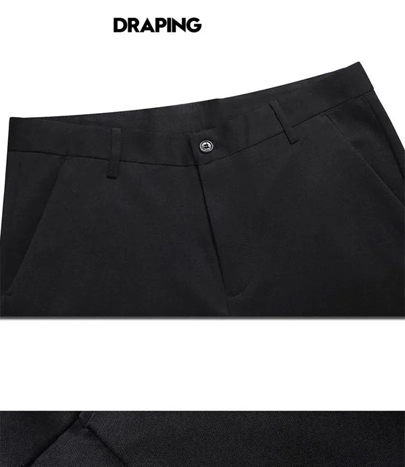 TRAF Autumn And Winter Thick Men's Fashion Comfortable Casual Long Pants Four-Sided Elastic Pants Loose Straight Leg Suit Pants