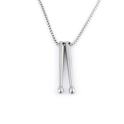 Tambour collier baguettes Punk bijoux Punk baguettes pendentif collier Cool tambour bâton collier pour femmes hommes tambour bâton