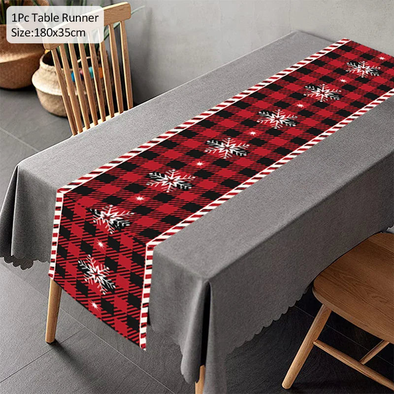 Chemin de Table de Noël, Décoration pour la Maison, Couverture de Nappe, Ornement, Cadeaux, ixdu Nouvel An, 2023