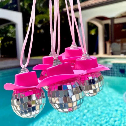Porte-clés boule disco à suspendre au rétroviseur, accessoire de décoration pour sac ou voiture