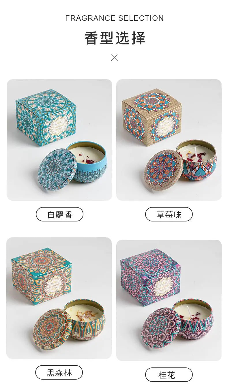 Bougies parfumées Osmanthus Gardenia avec pétales, petites bougies parfumées romantiques pour cadeaux d'anniversaire de filles, aromathérapie pour la maison