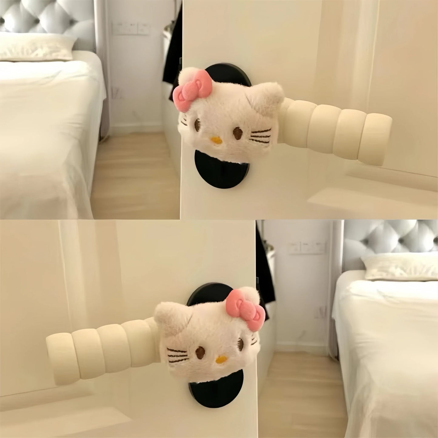 Kitty Anime Plush Doll Door Knob Covers Foam Elastic Room Door Handle Protector Anime Home Accessory Decoration Gift