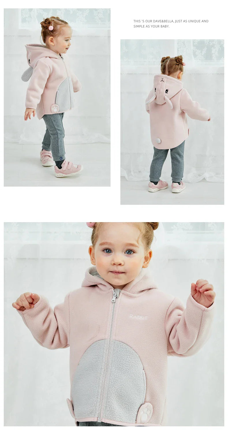 Dave Bella Cute Animal Shape Children Hoodie Cartoon Boys Girls Coat Autumn Warm Hooded Outerwear Toddler Girl Clothes DBX14462