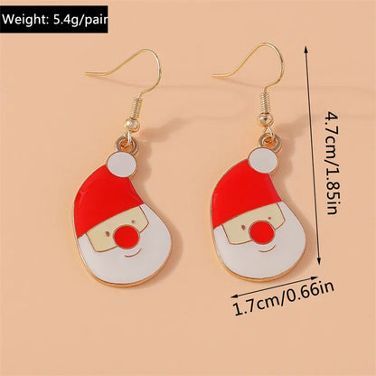 Fashion Merry Christmas Tree Deer Snowflake Santa Claus Drop Earrings for Women Girls New Year Party Festival Jewelry Gifts