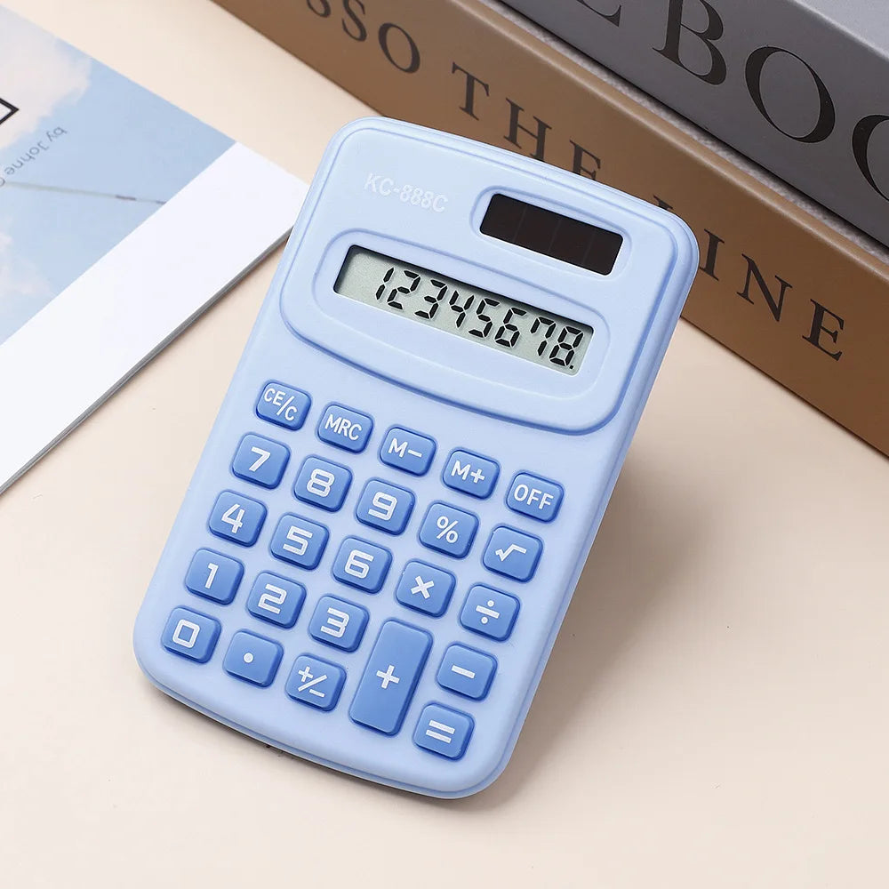 Jolie mini calculatrice solaire avec écran LCD à 8 chiffres, idéale pour le bureau et les étudiants