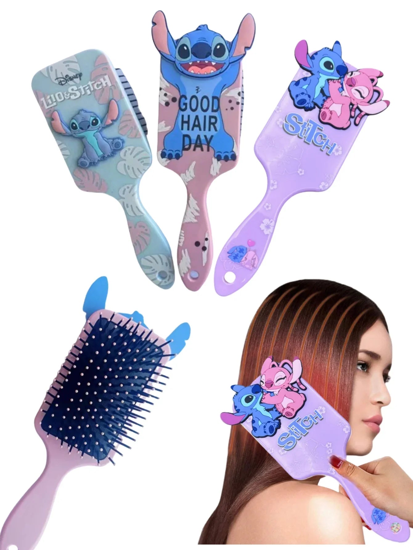 1/3pcs Lilo & Stitch Air Cushion Massage Combs Stitch  Comb Hair Brush Hairdressing Tool Birthdy Gift