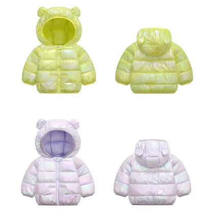 1-6T Hiver Bébé Filles Garçons Vêtements Manteaux Duvet Coton Dessin Animé Capuche Vestes Enfants Combinaison de Ski Salopette Costume de Tout-Petit