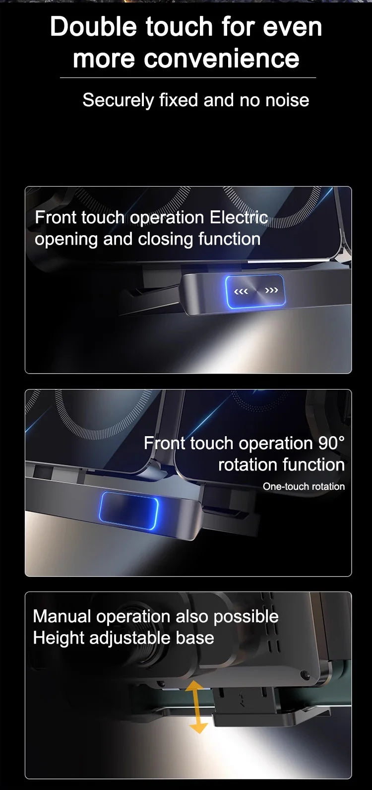 Reliable Car Mount Cell Phone Holder Durable fully motorized Silent Stable clamping Cell Phone Holder Safety Intelligent Durable