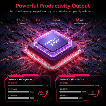 ACEMAGIC LX15Pro Laptop AMD Ryzen 7 5700U Radeon RX Vega 8 Graphics 15.6“FHD Display 16GB RAM 512GB NVMe SSD Laptop Computer