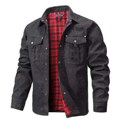 Vestes pour hommes, printemps, chemise doublée en flanelle, manteau, veste décontractée à boutons-pression, style cowboy occidental, haut de haute qualité, taille US