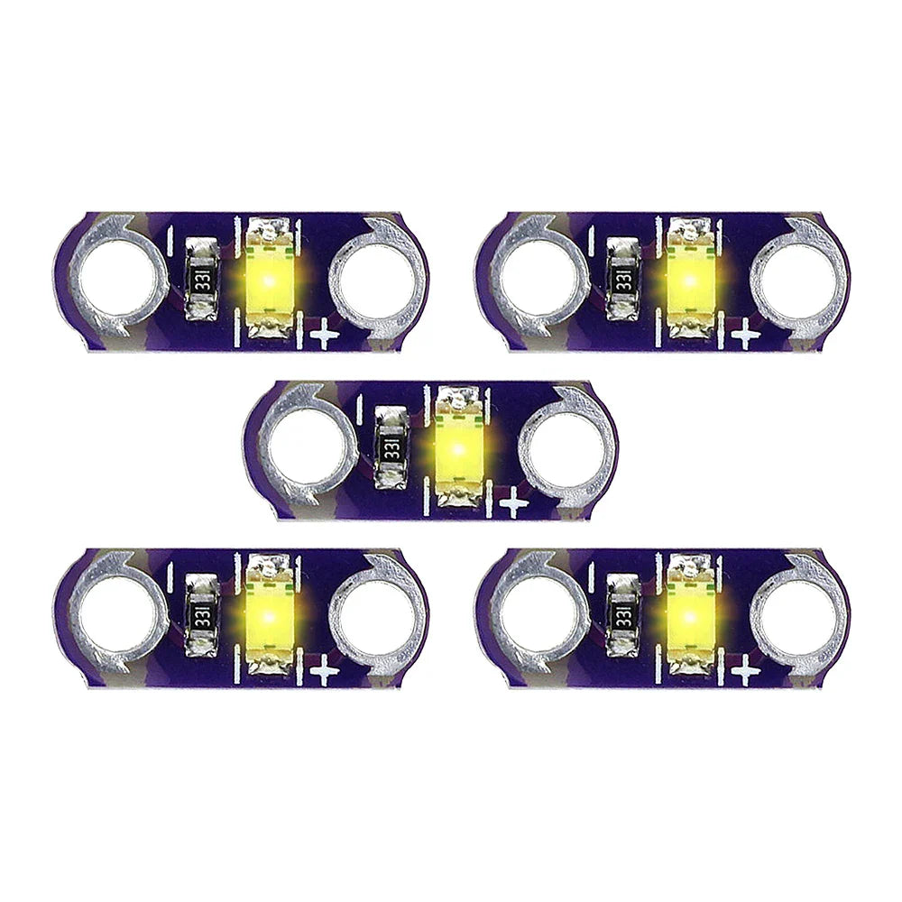 Module LED LilyPad 3V-5V 40mA, 5 pièces, Kit de bricolage, affichage LED Miniature jaune/vert/blanc/bleu/rouge