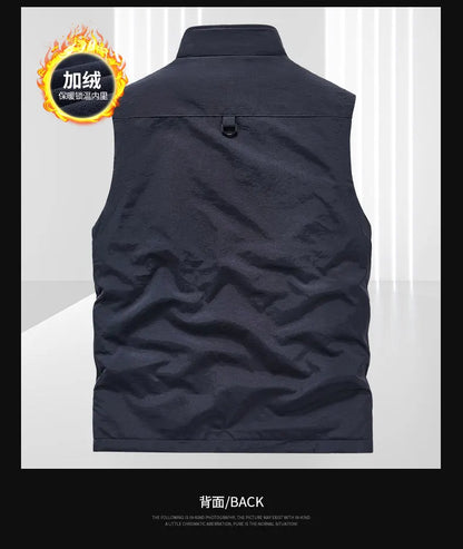 Gilet Homme Automne Polaire Extérieur 4XL Utilité Tactique Multi-poches Techwear Randonnée Pêche Photographie Safari Cargo