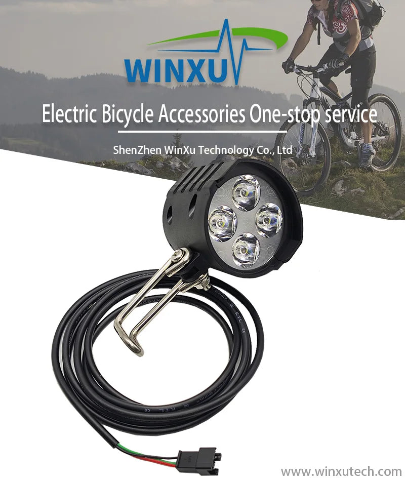 Feu arrière de phare de vélo électrique 36V 48V 60V, clignotant gauche droit, feu stop bas, interrupteur intégré, Kit universel pour vélo électrique