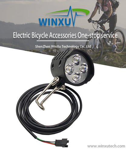 Feu arrière de phare de vélo électrique 36V 48V 60V, clignotant gauche droit, feu stop bas, interrupteur intégré, Kit universel pour vélo électrique