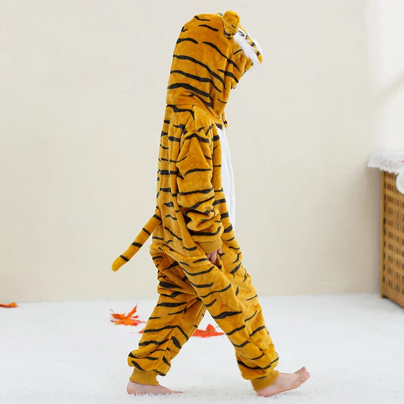 MICHLEY – Combinaison à capuche en flanelle motif Capybara pour enfant, pyjama, grenouillère, déguisement pour Halloween, pour garçon et fille