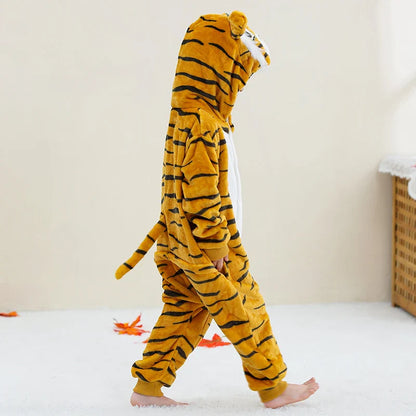 MICHLEY – Combinaison à capuche en flanelle motif Capybara pour enfant, pyjama, grenouillère, déguisement pour Halloween, pour garçon et fille