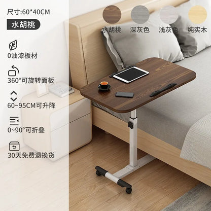 Table de lit inclinable avec roulettes, bureau de chevet réglable en hauteur, 2 ordinateurs de bureau inclinables, bureau sur pied pour ordinateur portable