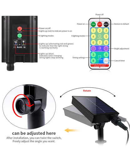 Energy Saving LED Outdoor Garden String Lights 10M 20M 30M 50M 100M Solar/EU/US Plug Charging LED Christmas Lawn Luminous Lamp