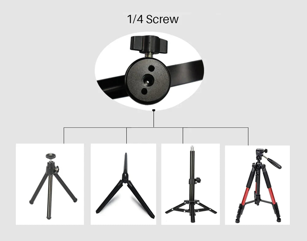26cm (10") LED Selfie Ring Light, Photography Lighting Kit, USB Charging Lamp with Tripod for Live Video, 120 Beads