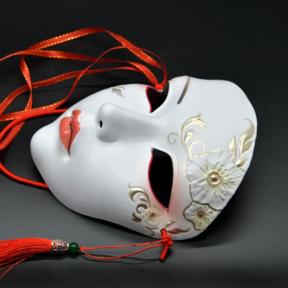Masque de fête pour adultes, maquillage peint à la main, masque complet de file d'attente de carnaval, mascarade Kabuki pour carnaval Mardi Gras Cosplay
