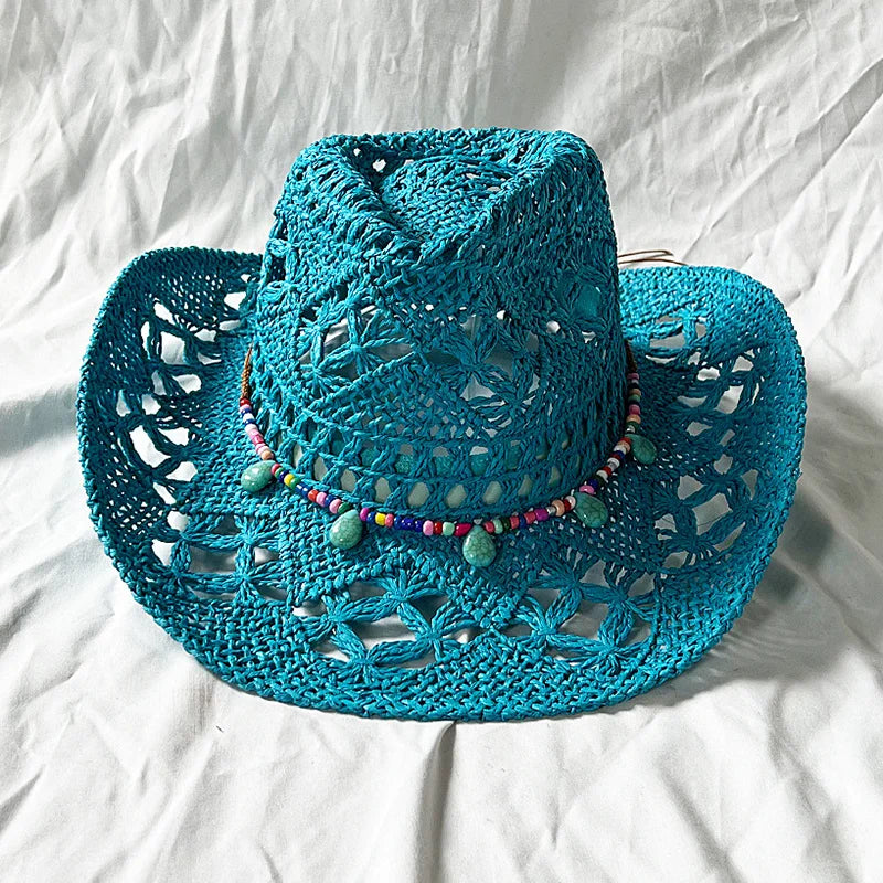 The latest Cowboy hat rose red retro straw hat 2023 new men's and women's jazz Cowboy hat straw hat sun hat summer hat sombrero