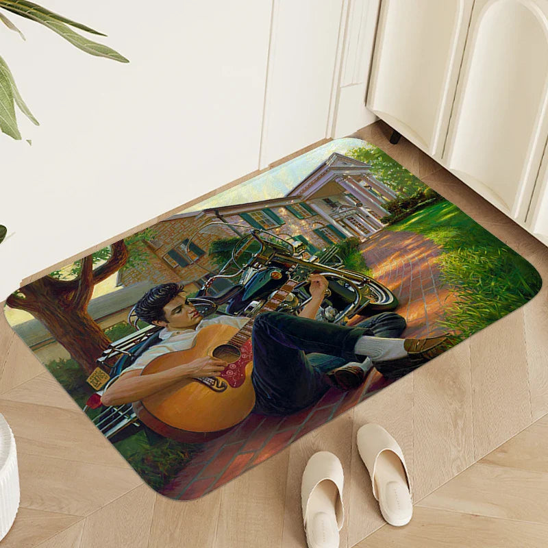 Carpet for Bedroom Elvis Washable Non-slip Kitchen Living Room Bathroom Rug Doormat Entrance Door Entryway Hallway Foot Mat