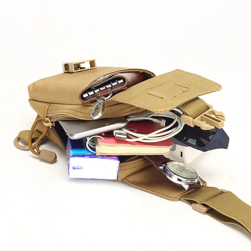 Petit sac de poitrine de Camouflage antivol pour l'extérieur, sac à bandoulière de randonnée en Nylon pour chasse, pêche, Camping, Cycking