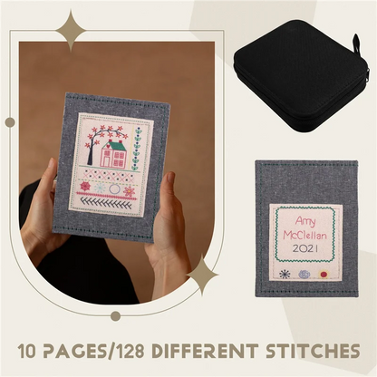 B84B-DIY Stitch Book With Tool Set,Embroidery Felt Book With Needle And Thread Sewing Patterns For Beginners,Embroidery Gift