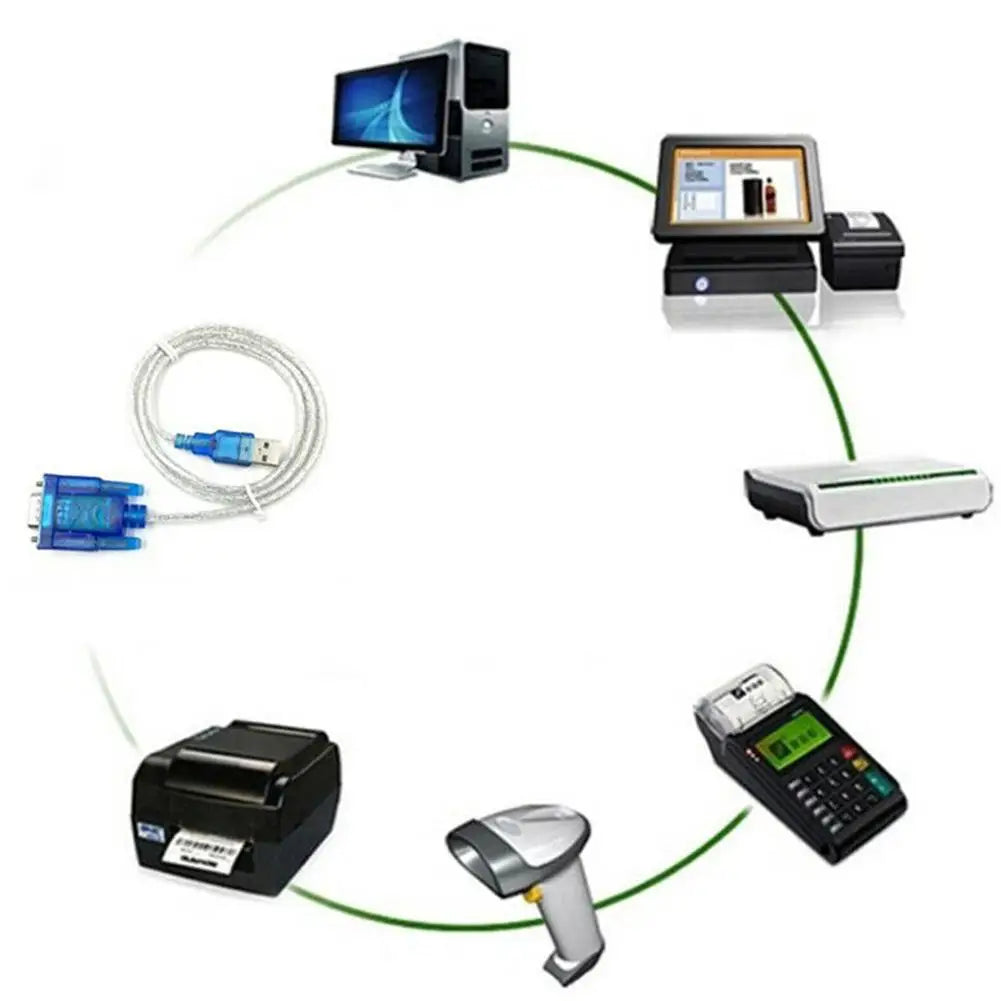 80cm High Quality USB 2.0 to Serial RS-232 DB9 9Pin Chipset SUPPORT Adapter USB RS232 ch340 Cable WIN10 Converter
