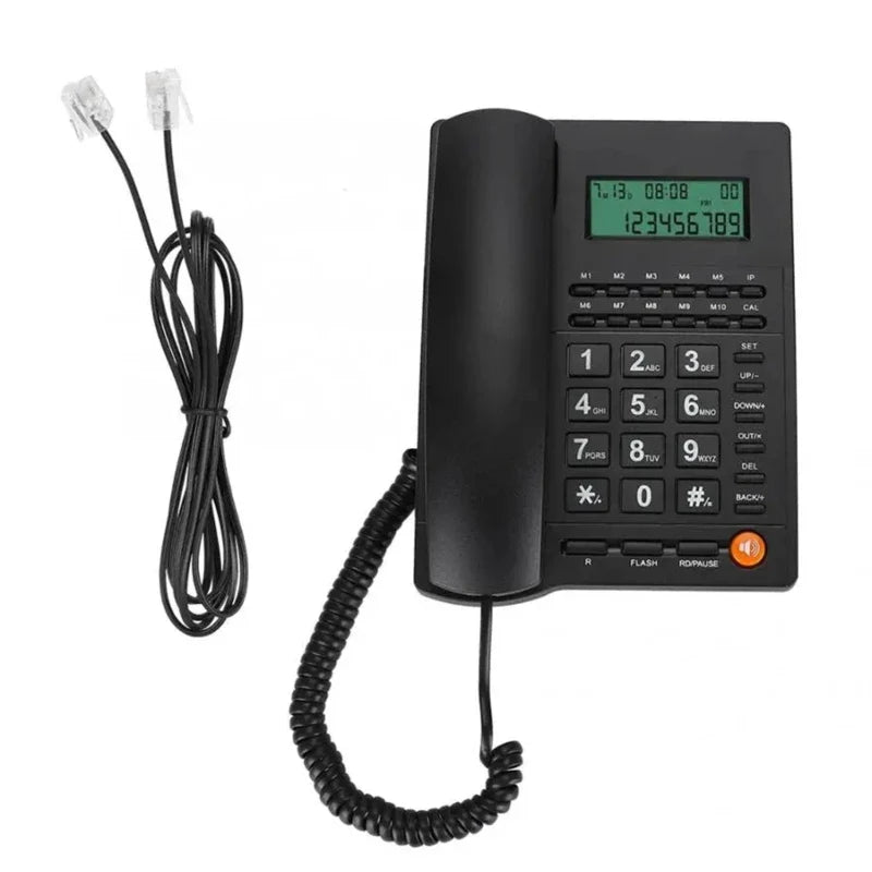 Téléphone fixe filaire DX11 avec grosses touches et identification de l'appelant, téléphone fixe pour bureau, hôtel, réception