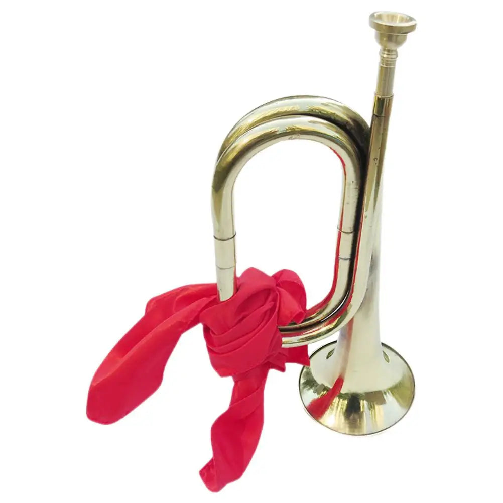 Trompette à Charge dorée avec écharpe rouge pour groupe, Instrument en laiton pour adolescent débutant, corne à vent, Instrument de musique de scène