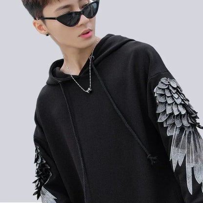Hoodie brodé pour hommes, streetwear de luxe blanc sans marque, automne, pas cher, Emo, style Hip Hop