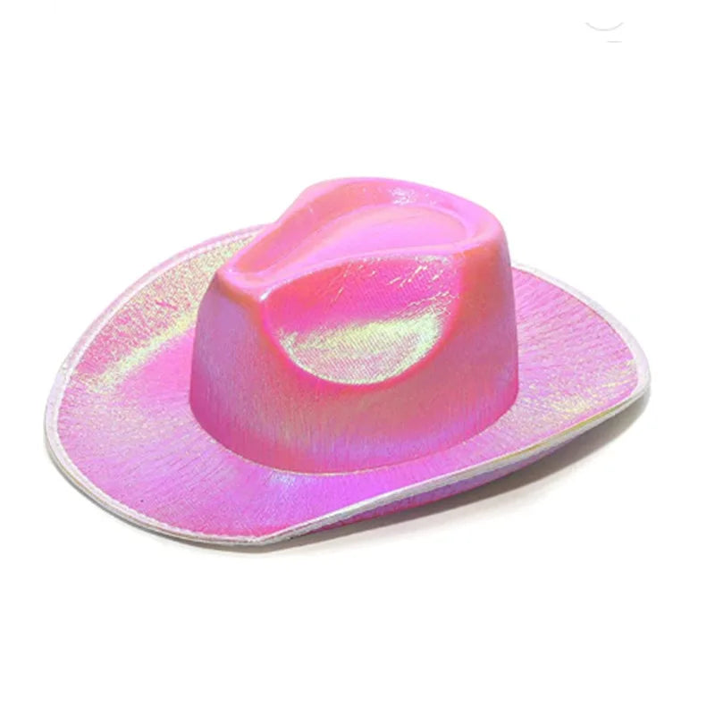 Chapeau de Cowboy nacré, Costume de danse, casquette de Cowgirl scintillante, pour boîte de nuit néon, nouvel arrivage