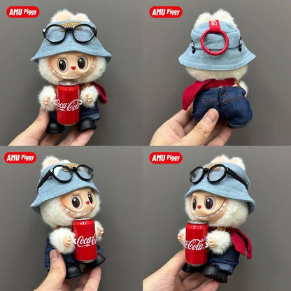 Clothes Doll DIY Accessories Pull Cloth Cola Happiness Factor Labubu Clothes Set Doll Outfit Have Shoes