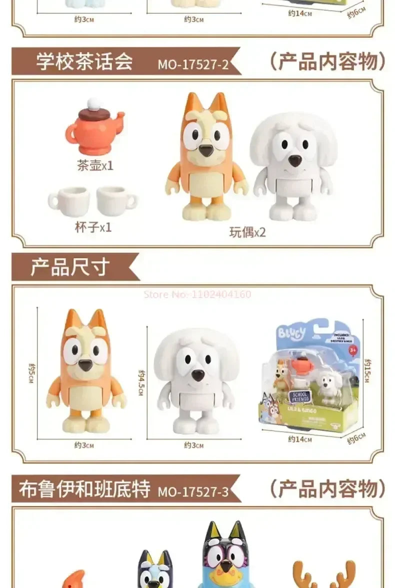 Muse Moose Bluey Famille Jouet Bluey Et Amis Bingo Bandit Poupée Ornements De Poupée Cadeau D'anniversaire Pour Enfants Jouet Maison De Jeu Ornements
