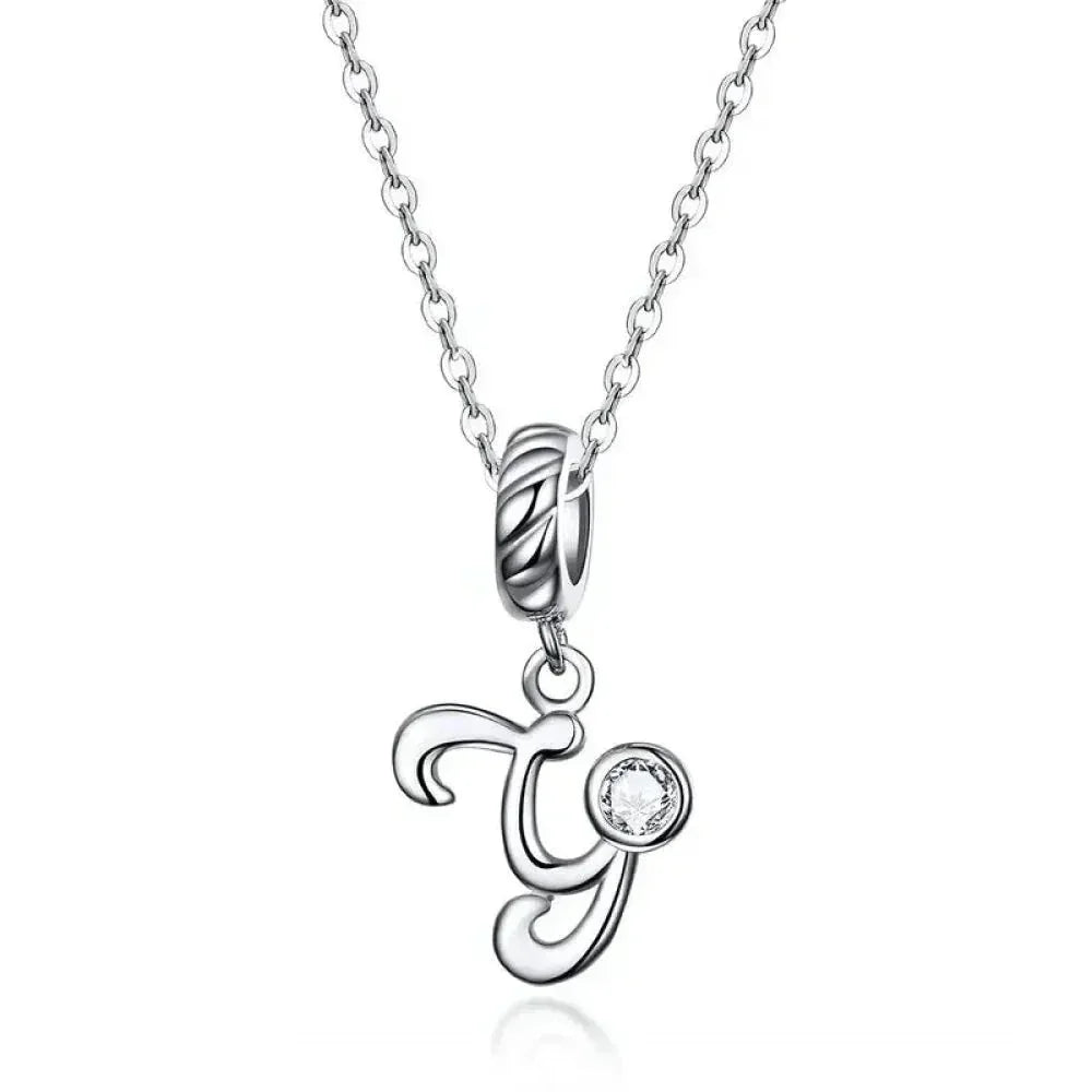 Collier classique avec initiale en argent sterling 925
