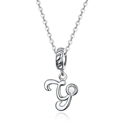 Collier classique avec initiale en argent sterling 925